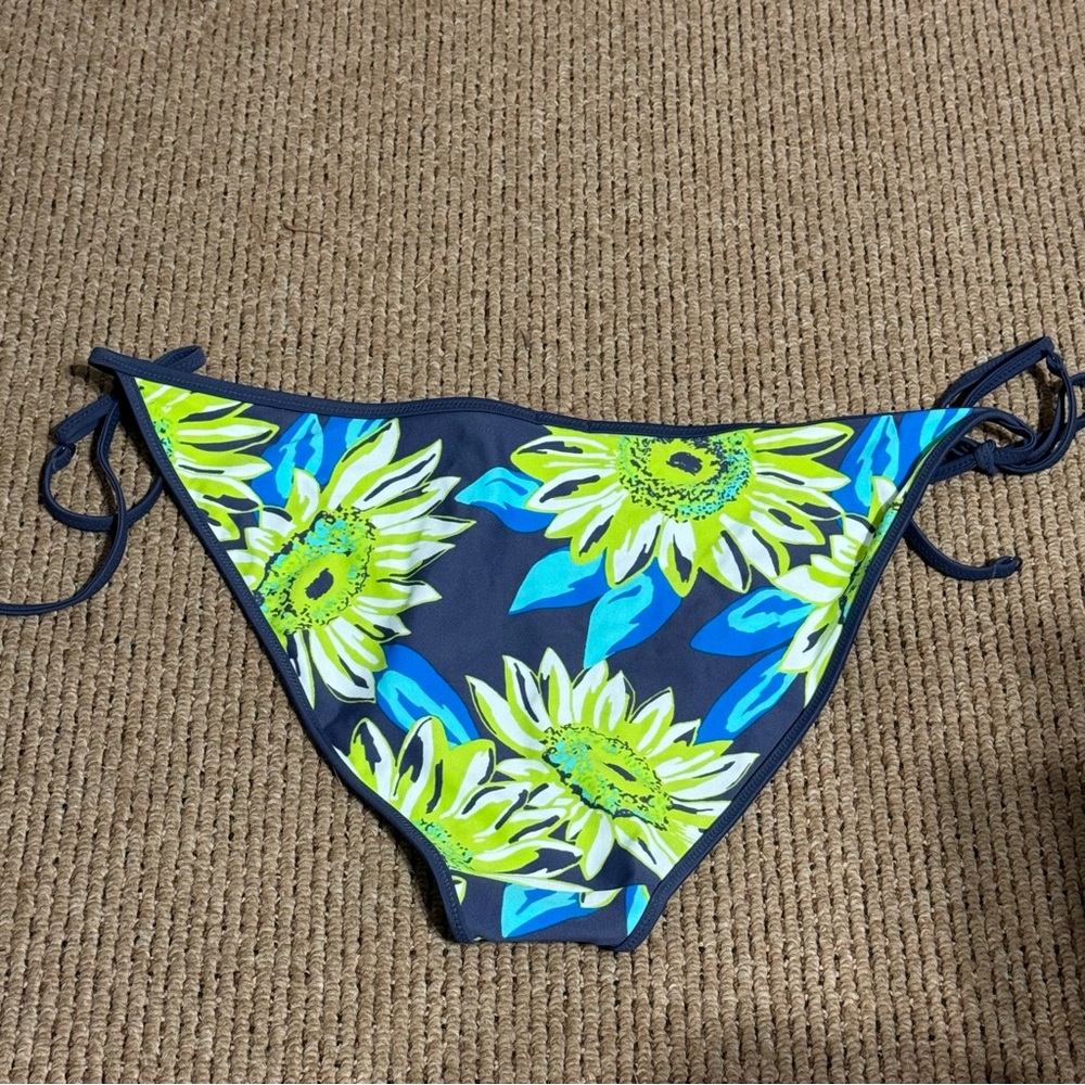 Nwot Aerie Bikini Bottom Triangle String Tie Blue… - image 4